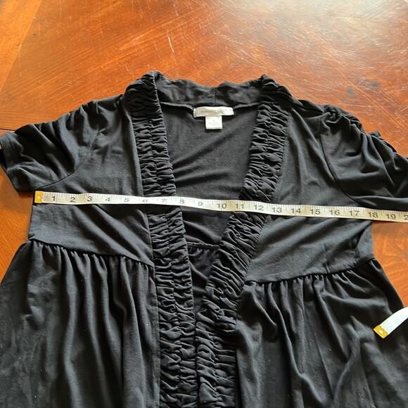 August Silk Black Knit Open Front Jacket Top Woman Size Small Y2K - Picture 9 of 10